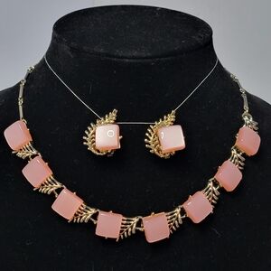 Coro Pink and Gold Necklace Set